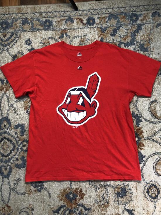 Majestic Other - Cleveland Indians Shirt Mens Large Red MLB Baseball Majestic Chief Wahoo Tee